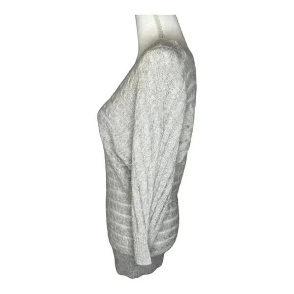 American Eagle Outfitters‎ Size Medium Gray Lightweight Pointelle Dolman Sweater - Picture 2 of 7